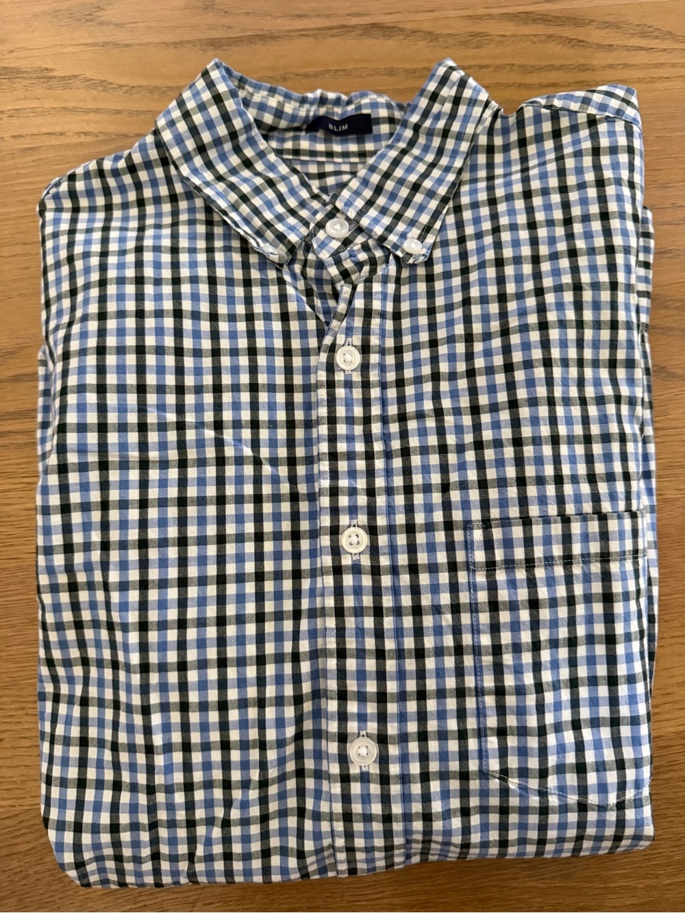 J. Crew Navy, Black and White Gingham Button-Down Shirt